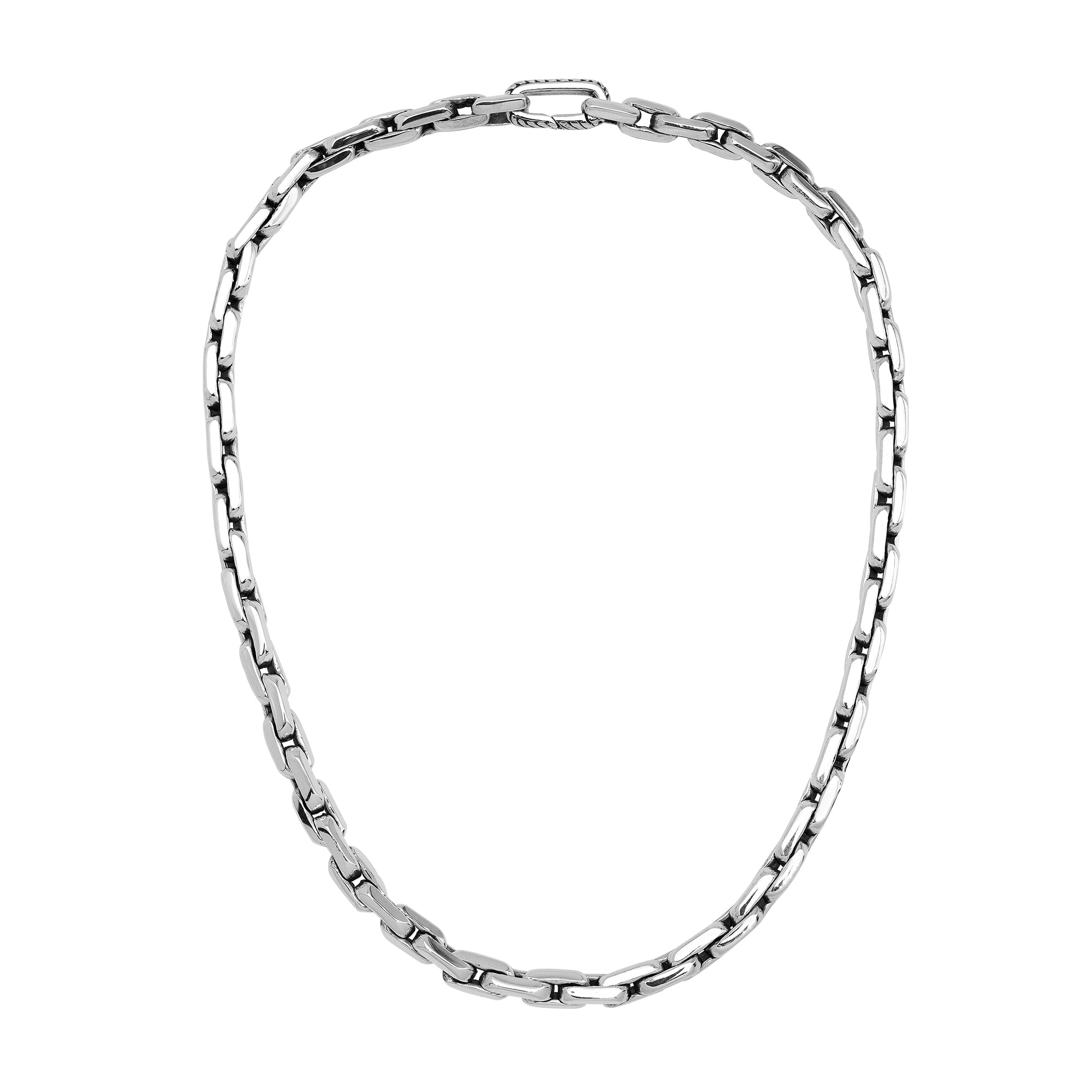 Handcrafted in Bali, This Sterling Silver Marine Link Chain Necklace