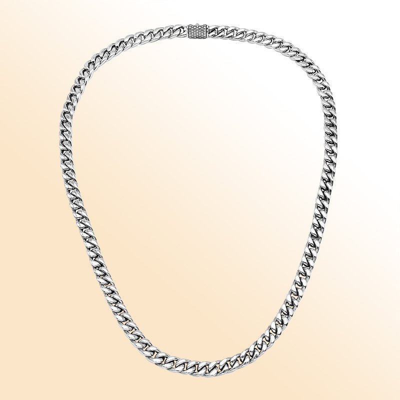 AN-1284-CZW Sterling Silver Necklace With White Cubic Zirconia Jewelry Bali Designs Inc 