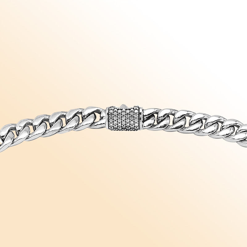 AN-1284-CZW Sterling Silver Necklace With White Cubic Zirconia Jewelry Bali Designs Inc 
