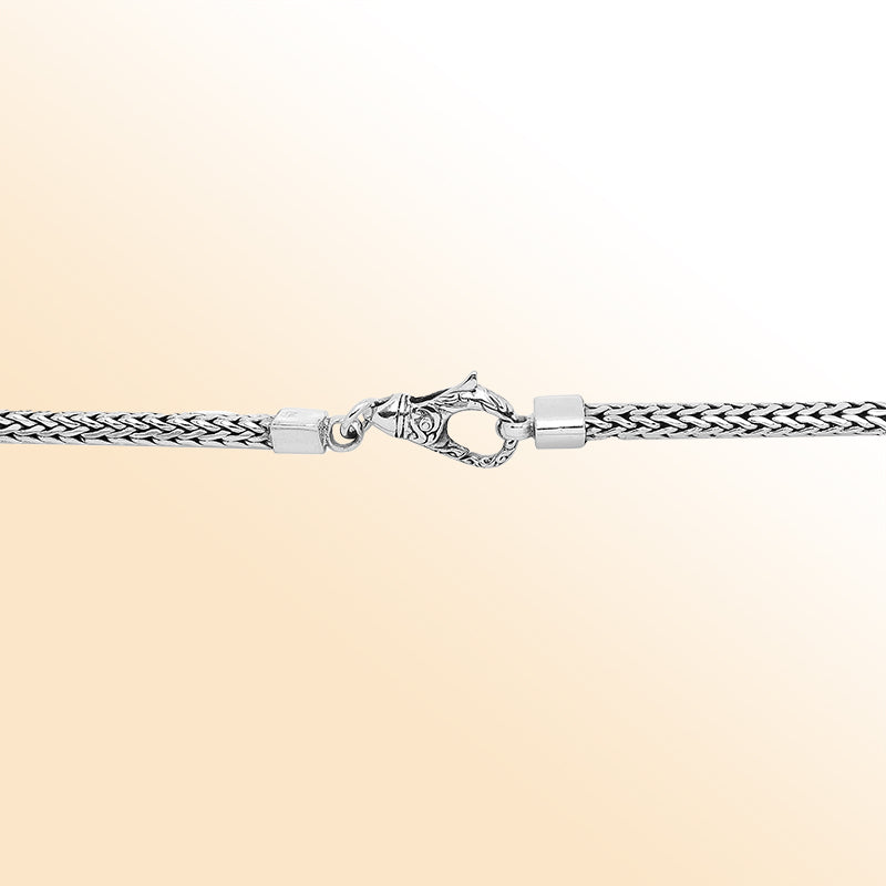 Handcrafted 5 MM Sterling Silver woven chain with lobster lock from Bali.