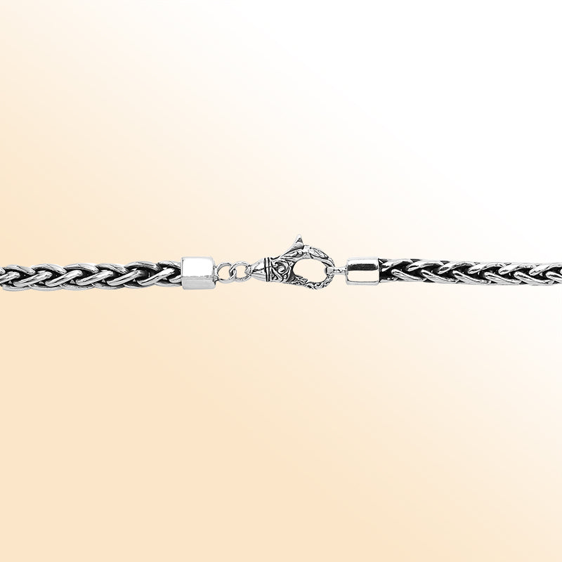 Handcrafted 4 MM Sterling Silver woven chain with lobster lock from Bali.