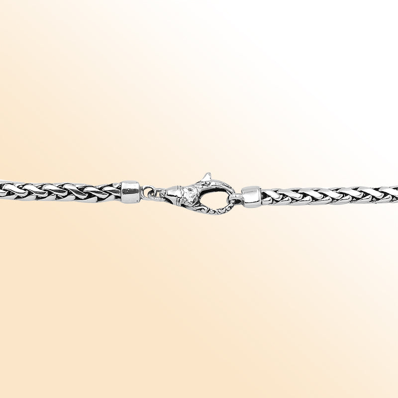 Handcrafted 925 Sterling Silver 3x5MM woven chain necklace with lobster lock clasp