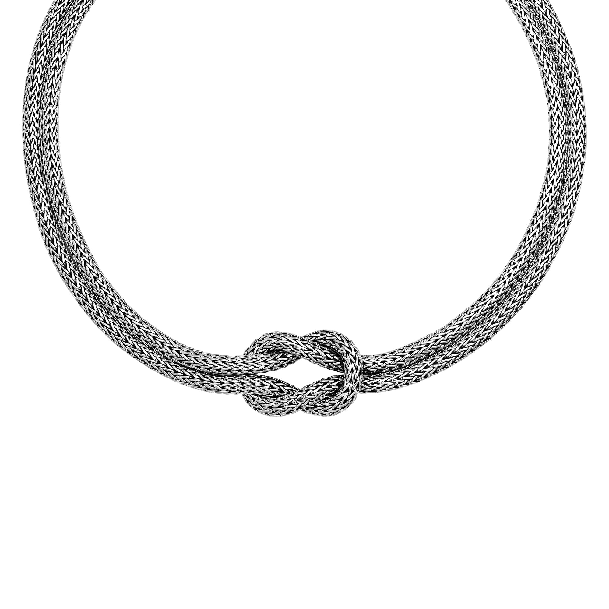 Sterling Silver Handcrafted Bali Necklace with Decorative Push Clasp
