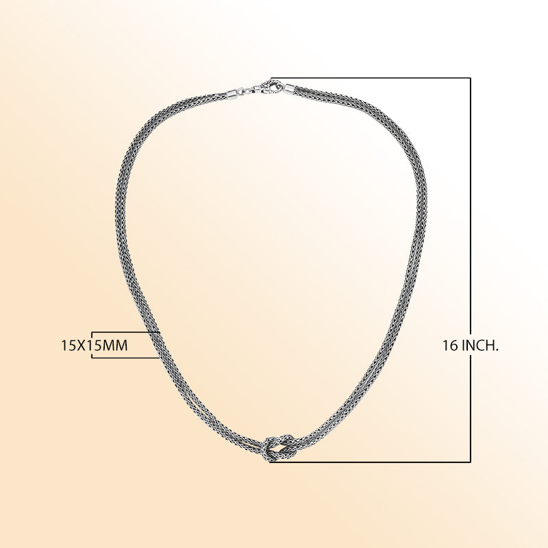 Sterling Silver 2.5MM Handcrafted Bali Necklace with Lobster Lock