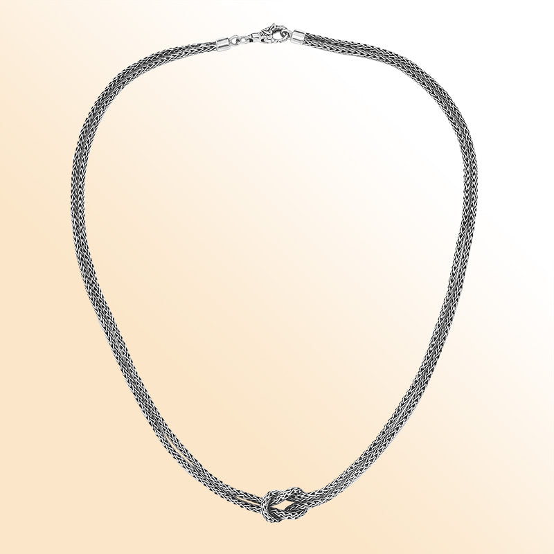 Sterling Silver 2.5MM Handcrafted Bali Necklace with Lobster Lock