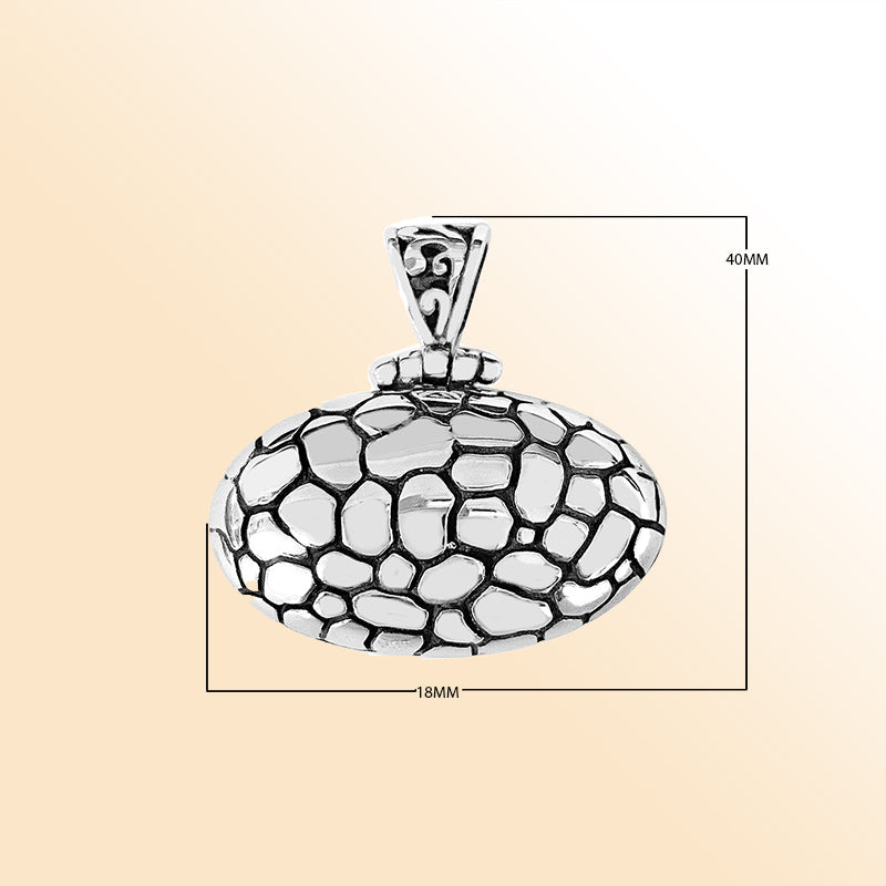 AP-1002-S Sterling Silver Delightful charming Pendant With Plain Silver Jewelry Bali Designs Inc 