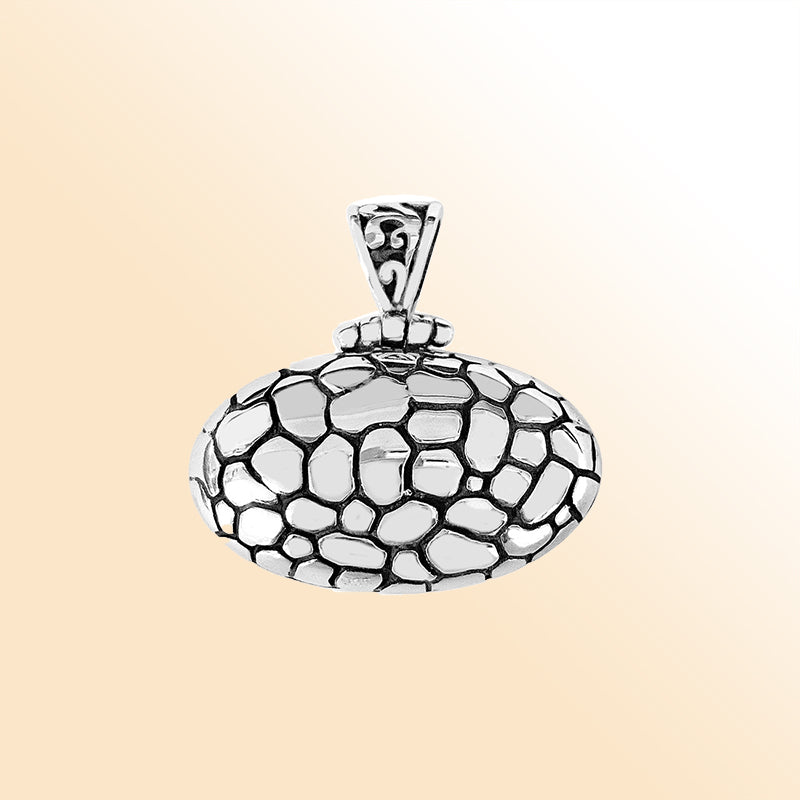 AP-1002-S Sterling Silver Delightful charming Pendant With Plain Silver Jewelry Bali Designs Inc 