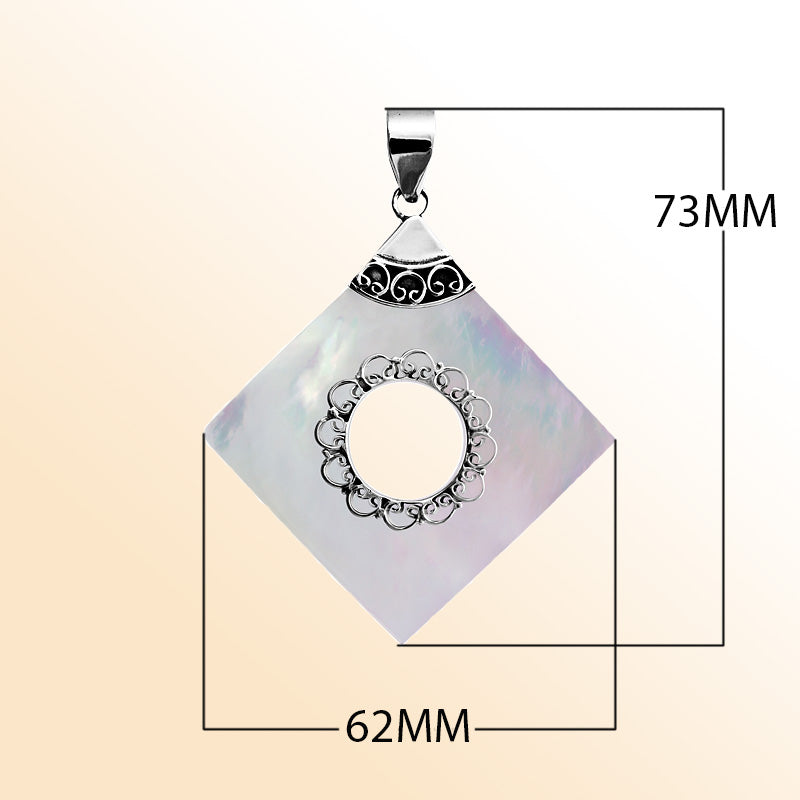 Sterling Silver Pendant With Mother Of Pearl Jewelry Bali Designs Inc 