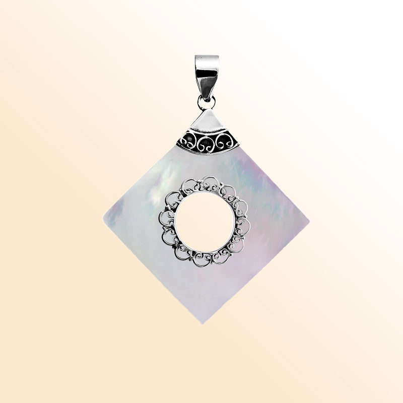 Sterling Silver Pendant With Mother Of Pearl Jewelry Bali Designs Inc 
