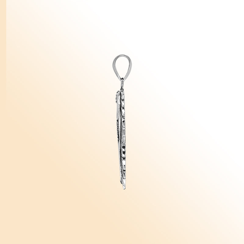 Sterling silver seahorse pendant with turquoise shell inlay, handcrafted Bali jewelry inspired by the ocean.