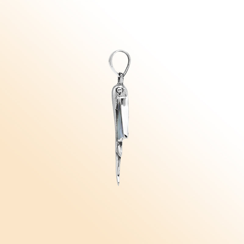 Abalone manta ray pendant in sterling silver with ocean-inspired Balinese detailing, handmade jewelry.
