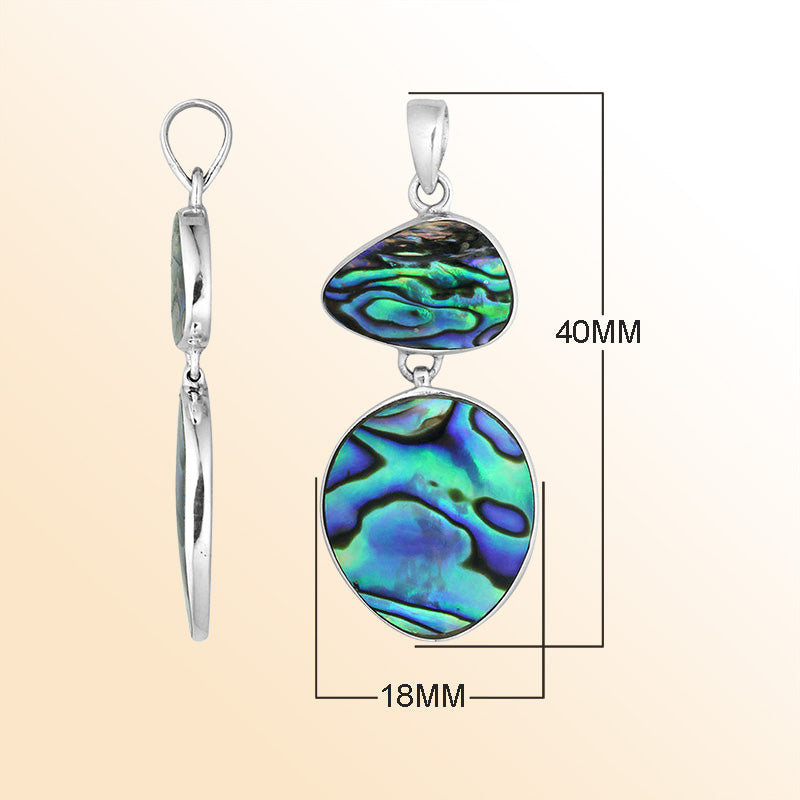 Handcrafted Sterling Silver Abalone Shell Dual Harmony Pendant From Bali.