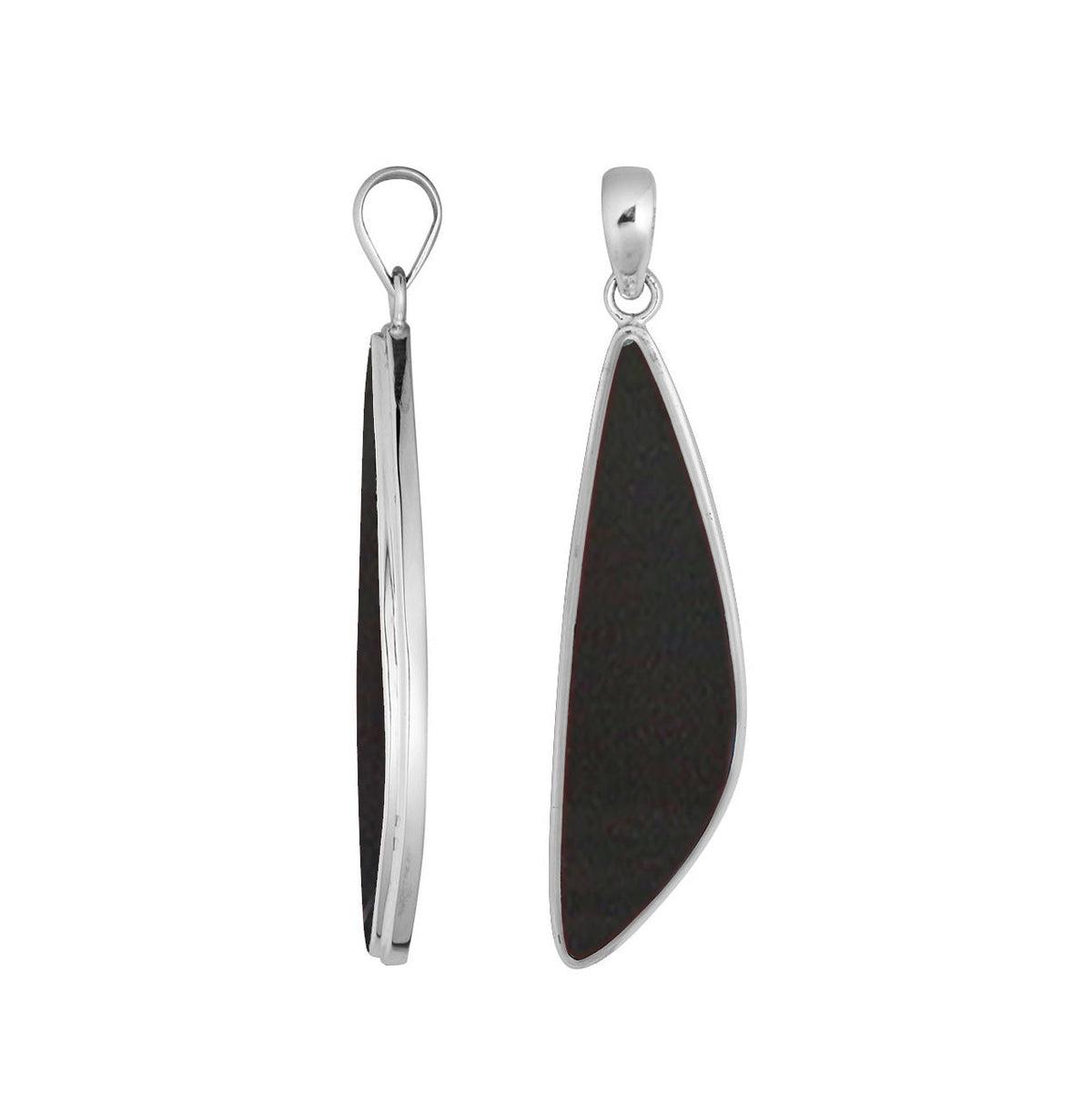 AP-6286-SHB Sterling Silver Pendant With Black Shell