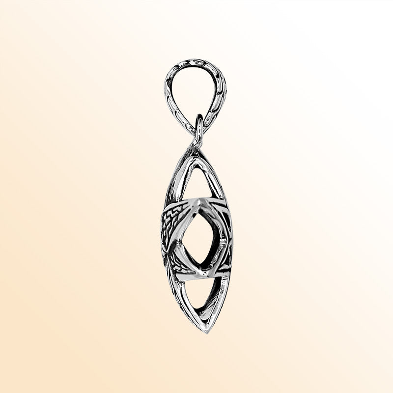 A stunning sterling silver compass star pendant handcrafted with Balinese tribal engraving and polished finish, symbolizing direction and purpose.