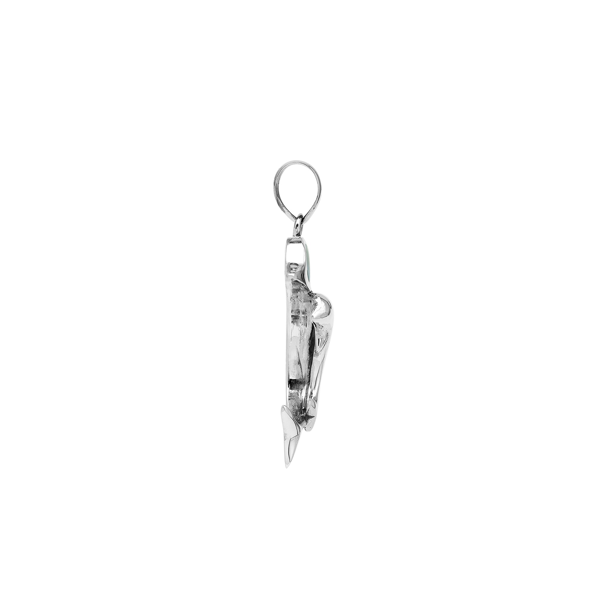 AP-6354-AB Sterling Silver Dolphin Shape Pendant With Abalone Shell