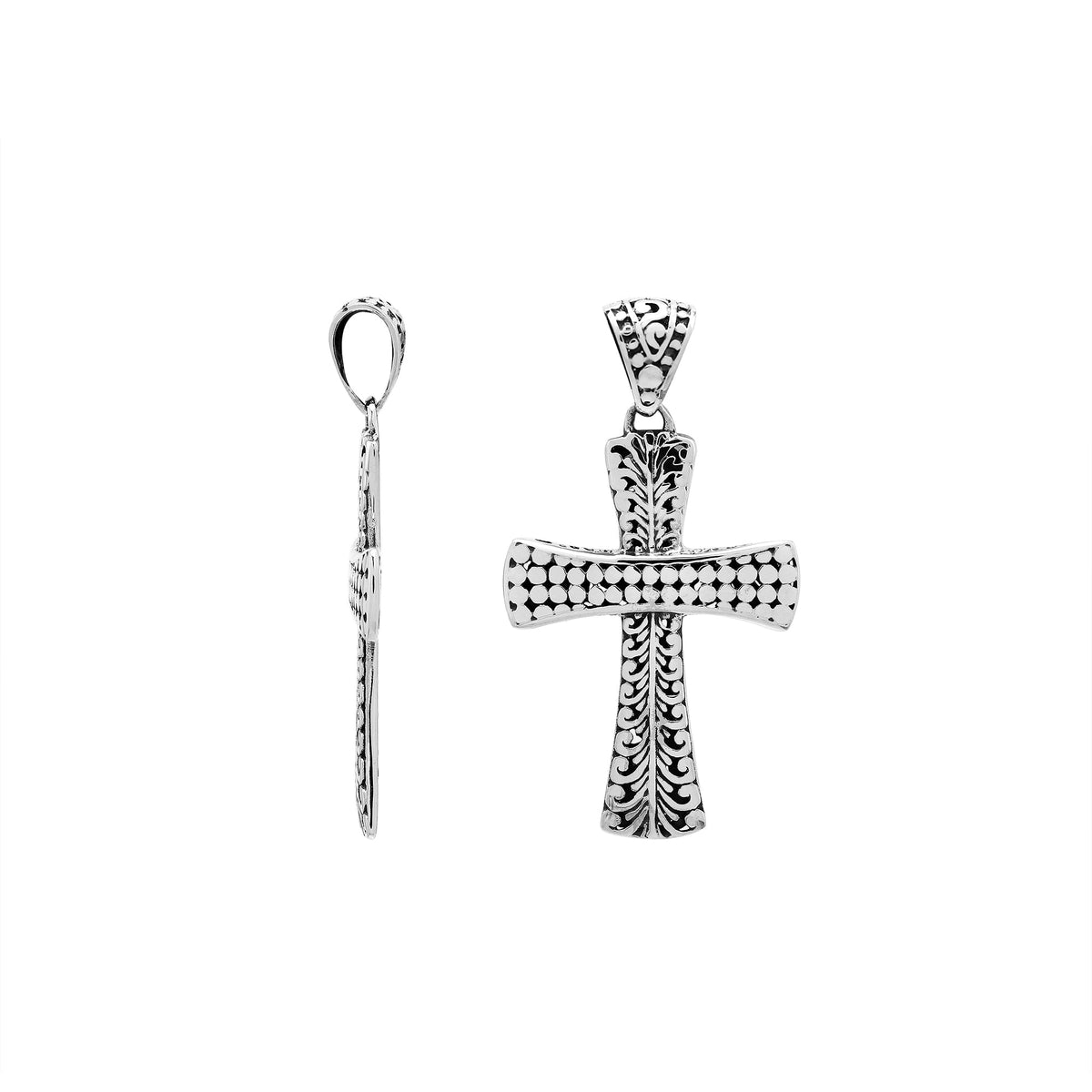 AP-7048-S Sterling Silver Beautiful Blessing Cross Pendant