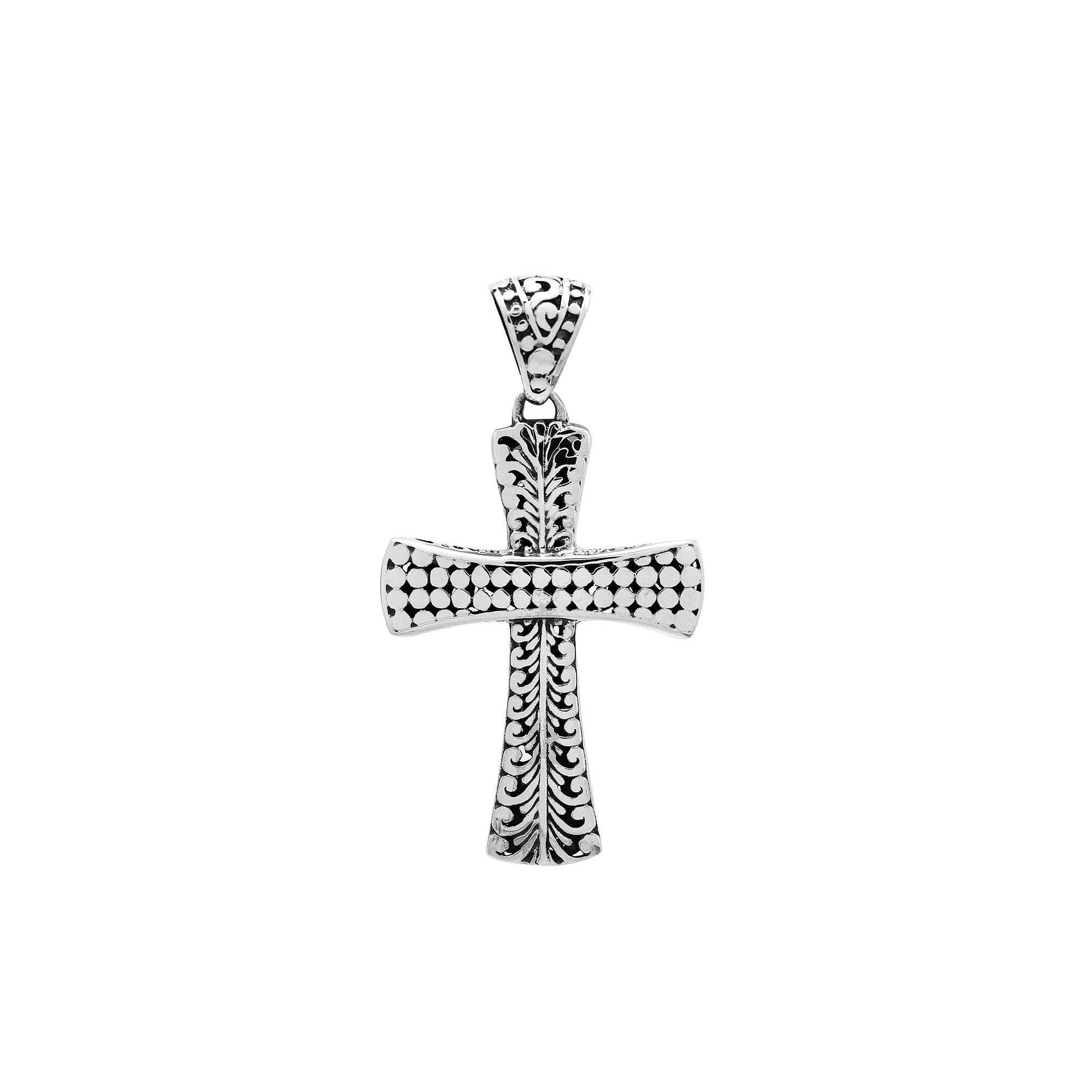 AP-7048-S Sterling Silver Beautiful Blessing Cross Pendant