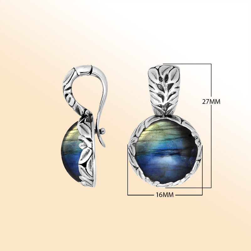 Elegant Sterling Silver Earrings Featuring Labradorite With Engraved Design