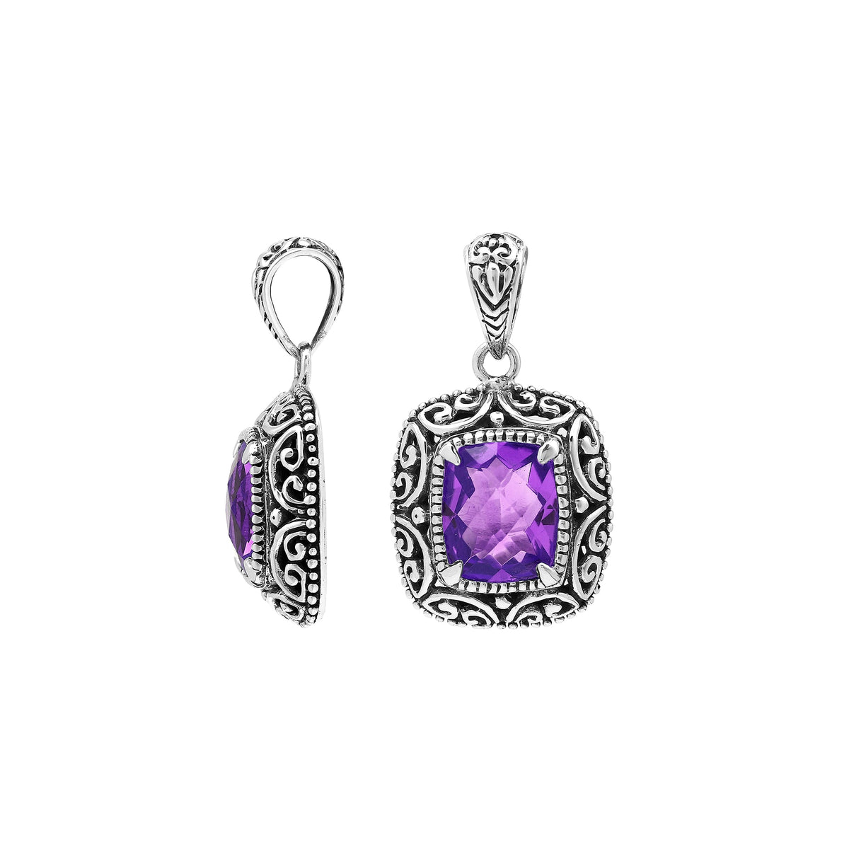 AP-8101-AM Sterling Silver Pendant With Amethyst Q.