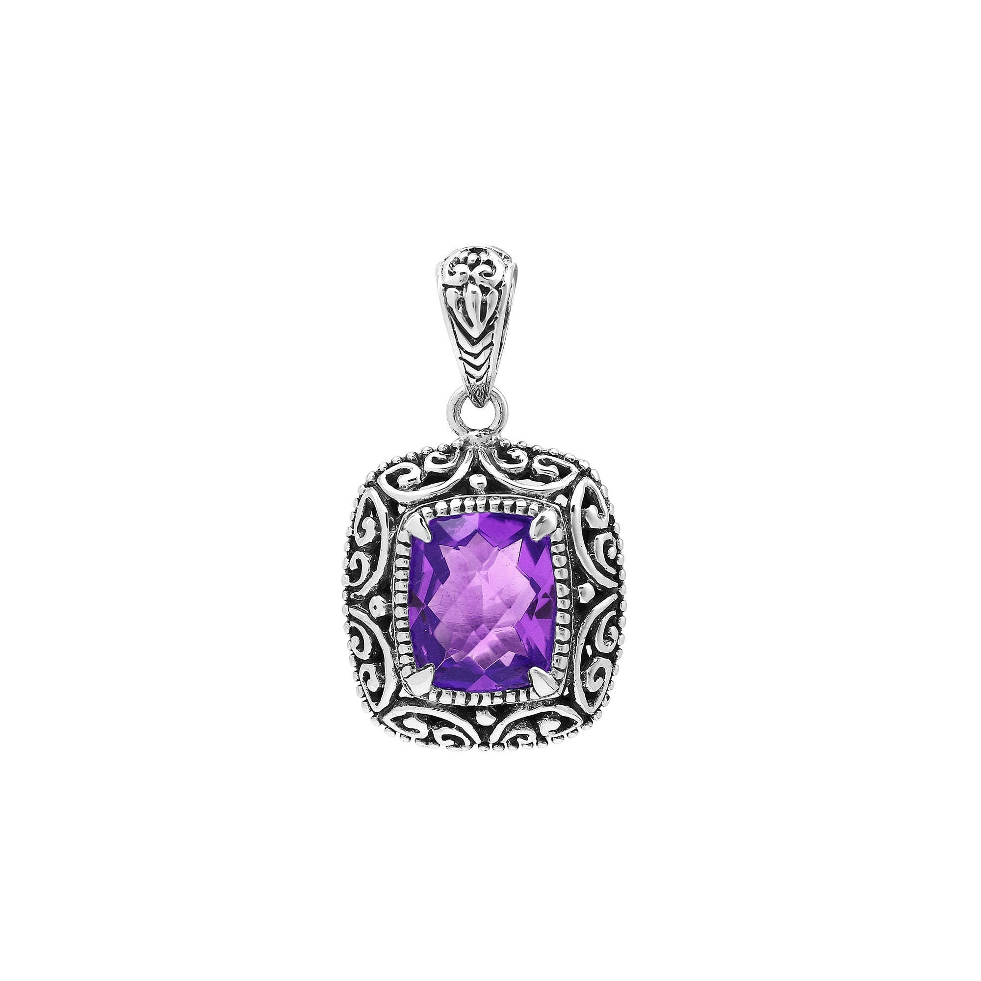 AP-8101-AM Sterling Silver Pendant With Amethyst Q.