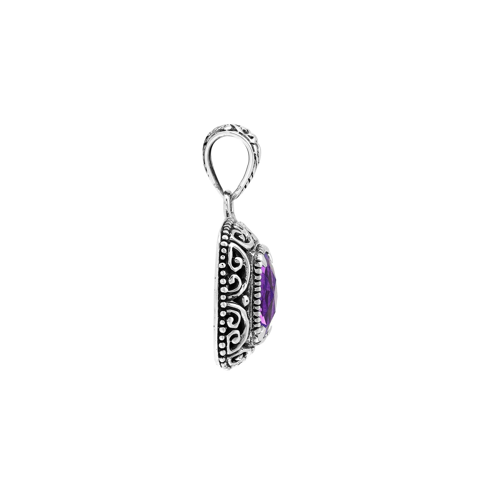 AP-8101-AM Sterling Silver Pendant With Amethyst Q.
