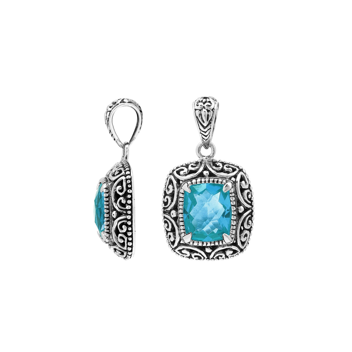 AP-8101-BT Sterling Silver Pendant With Blue Topaz Q.