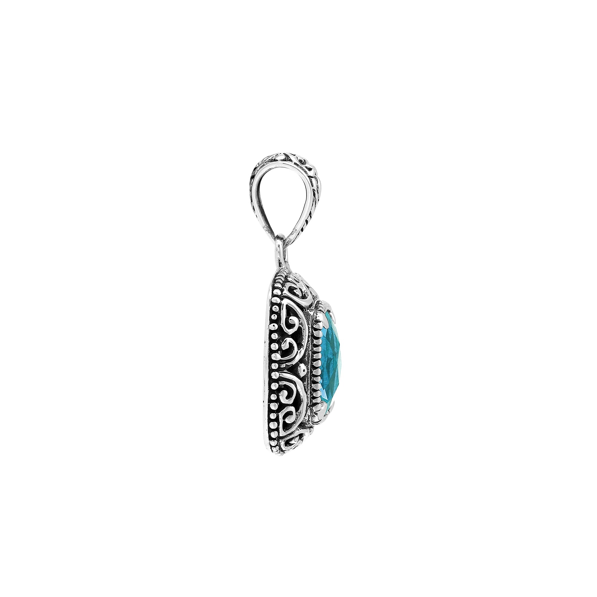 AP-8101-BT Sterling Silver Pendant With Blue Topaz Q.