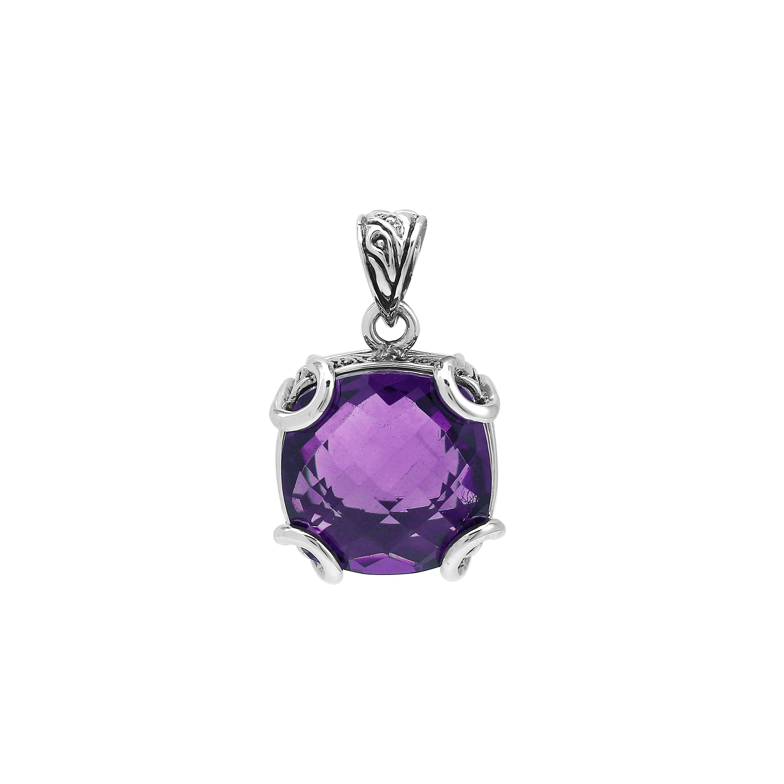 AP-8102-AM Sterling Silver Pendant with Amethyst Q.