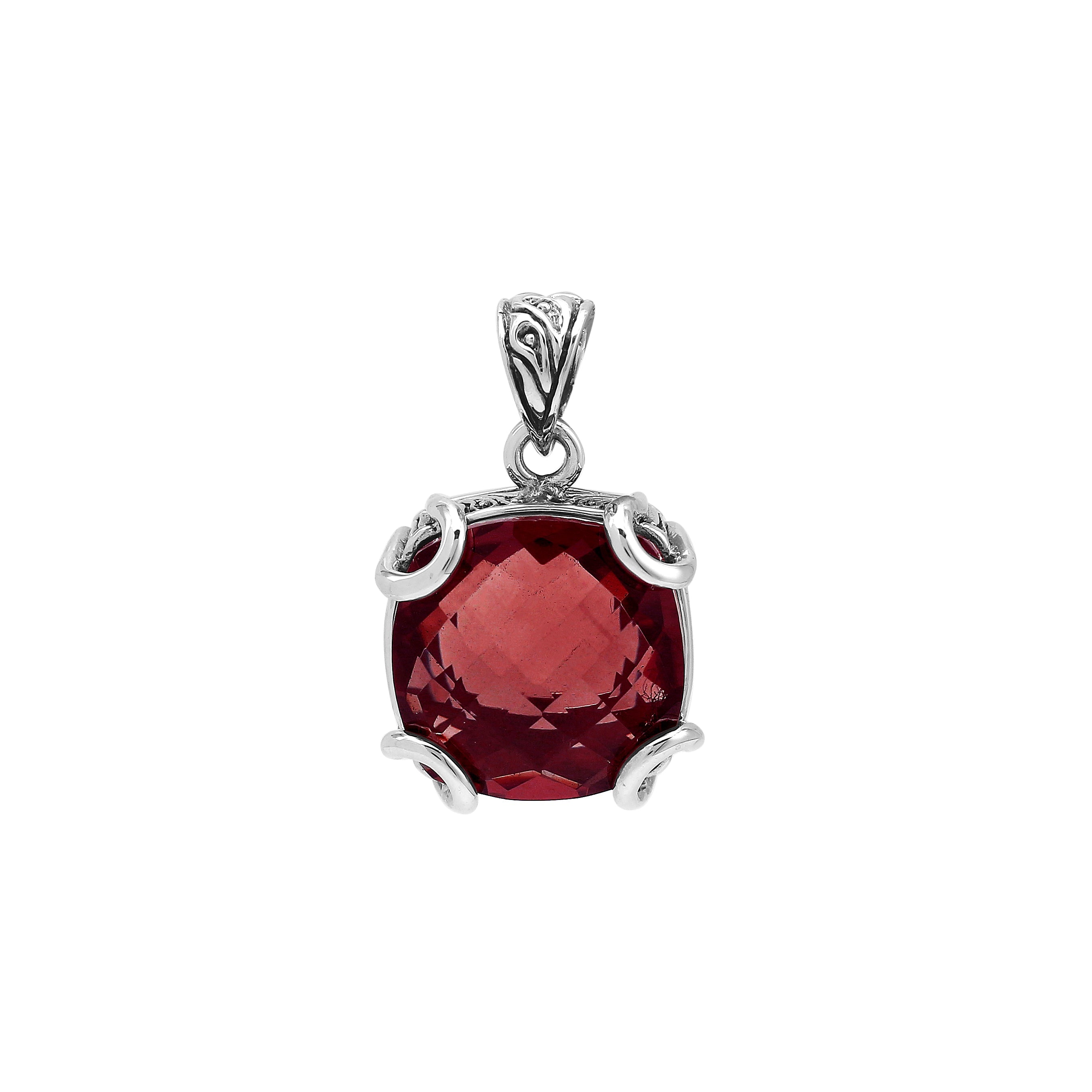AP-8102-GA Sterling Silver Pendant with Garnet Q.