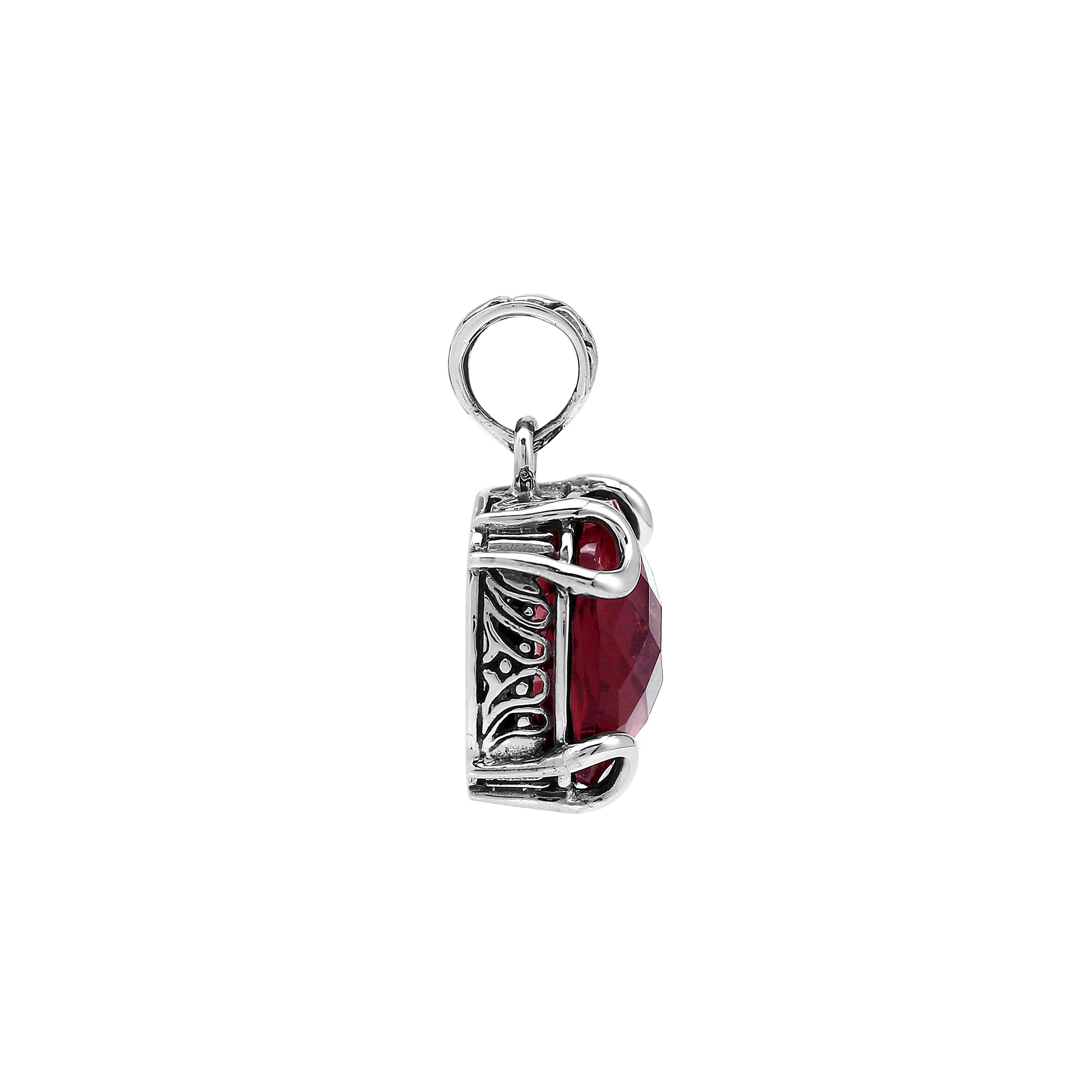AP-8102-GA Sterling Silver Pendant with Garnet Q.