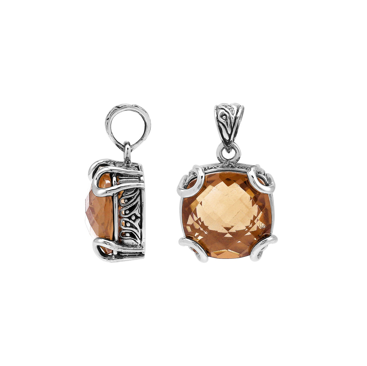 AP-8102-MO Sterling Silver Pendant with Morganite Q.