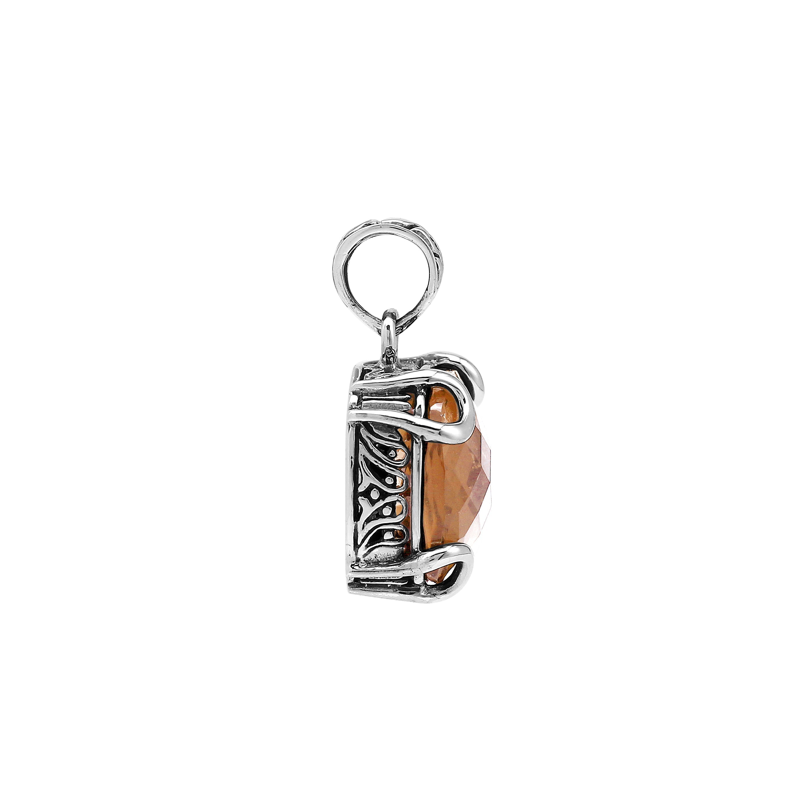 AP-8102-MO Sterling Silver Pendant with Morganite Q.