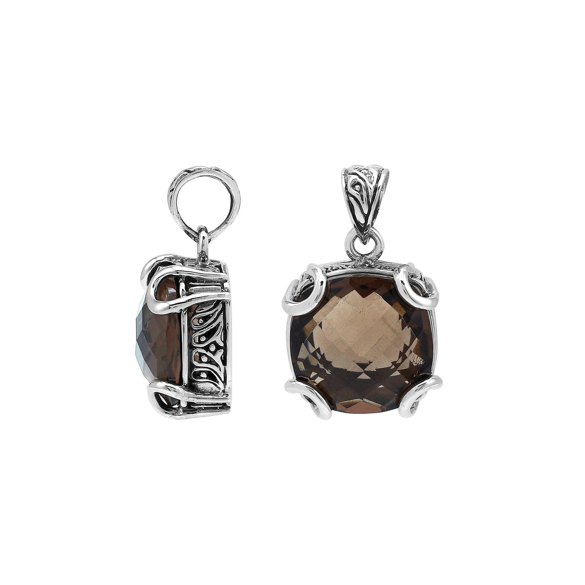 AP-8102-ST Sterling Silver Pendant with Smokey Quartz