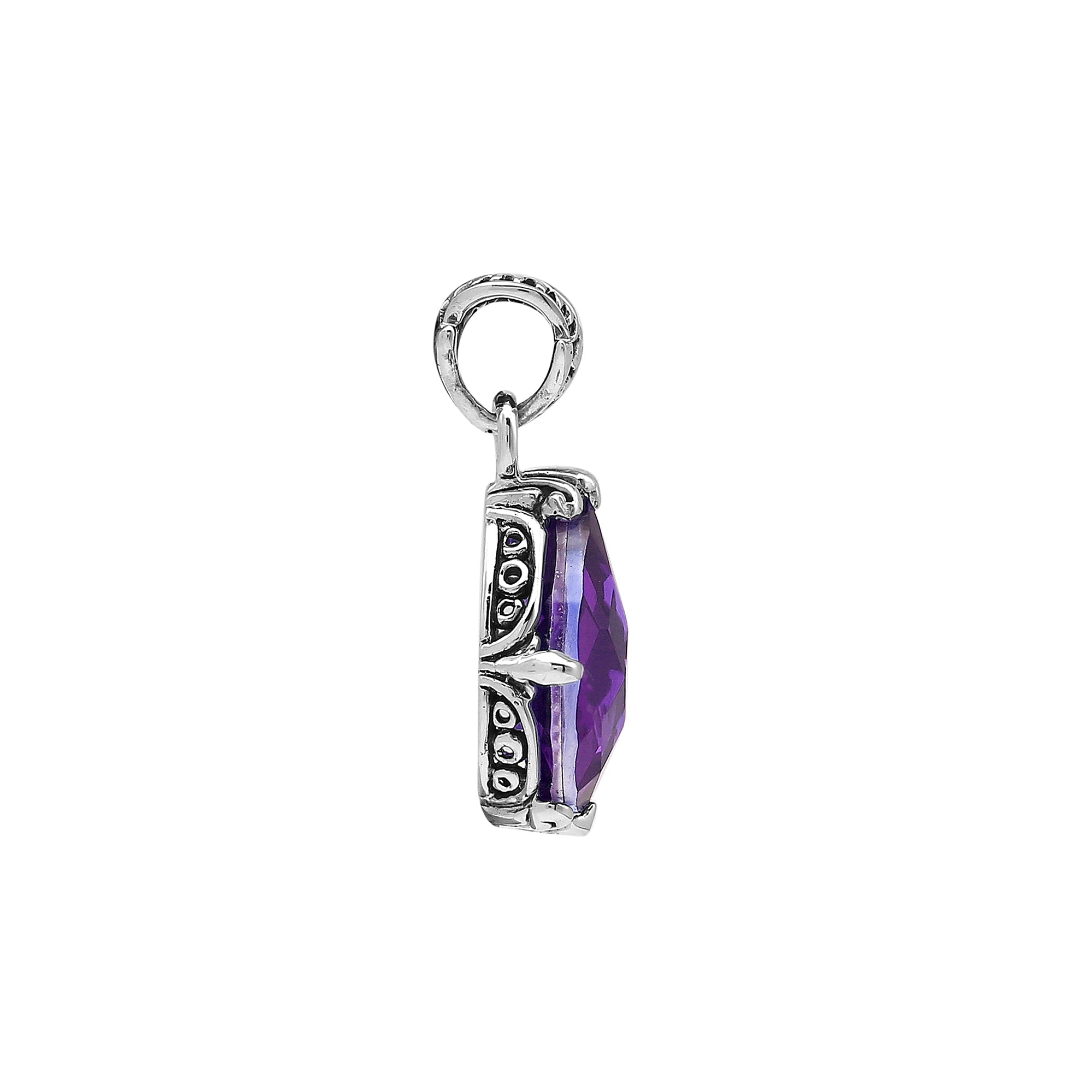 AP-8103-AM Sterling Silver Pendant With Amethyst Q.