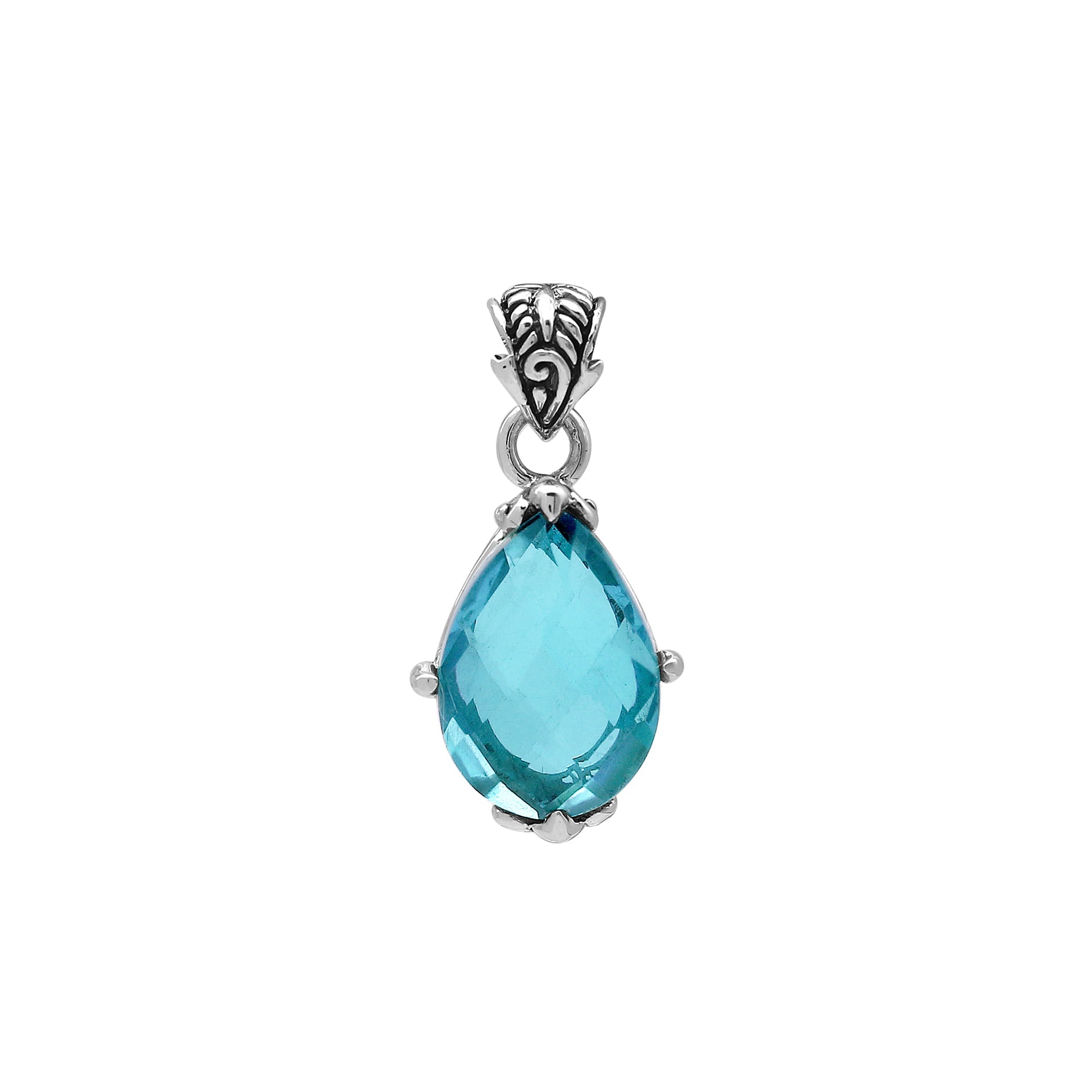 AP-8103-BT Sterling Silver Pendant With Blue Topaz Q.