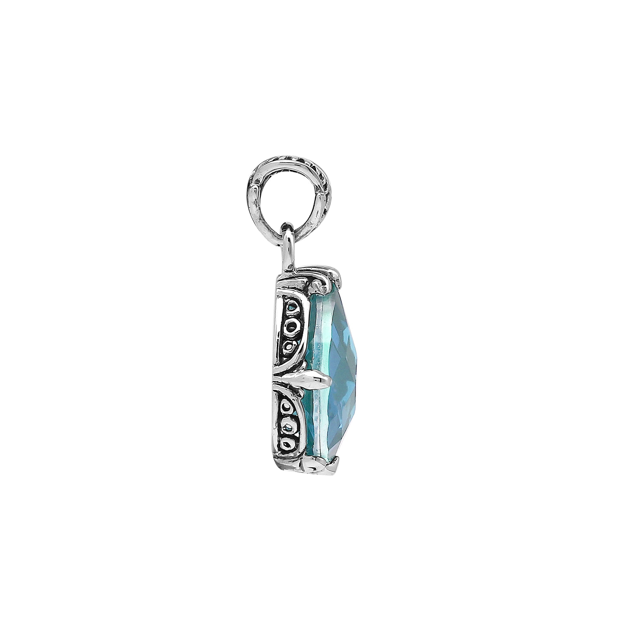 AP-8103-BT Sterling Silver Pendant With Blue Topaz Q.