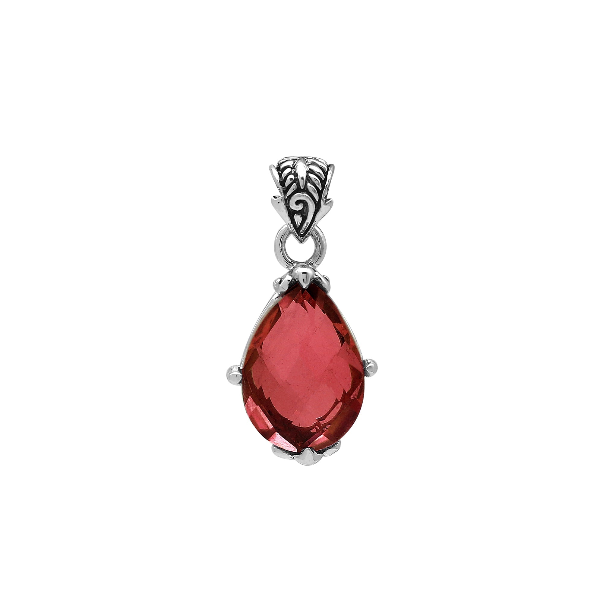 AP-8103-GA Sterling Silver Pendant With Garnet Q.