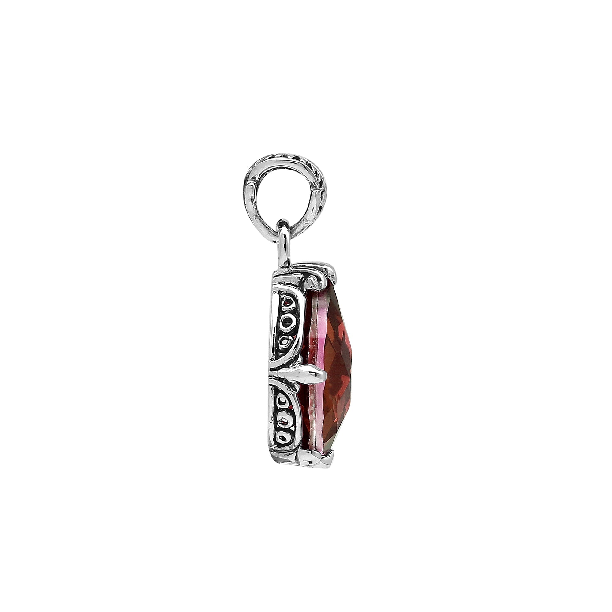 AP-8103-GA Sterling Silver Pendant With Garnet Q.