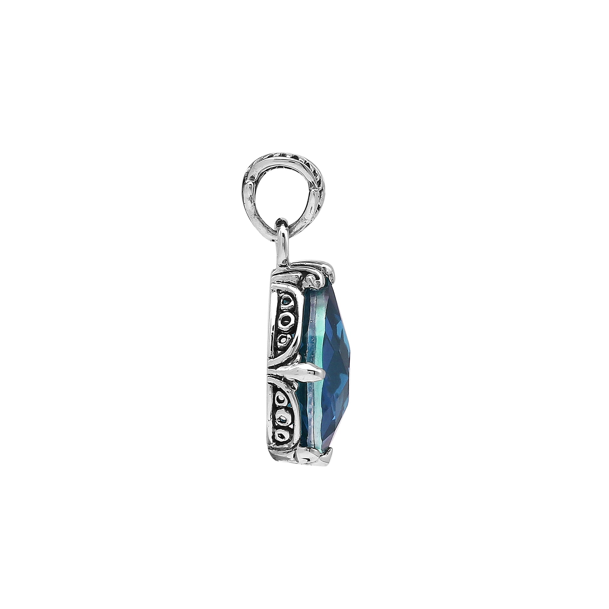 AP-8103-LBT Sterling Silver Pendant With London Blue Topaz Q.