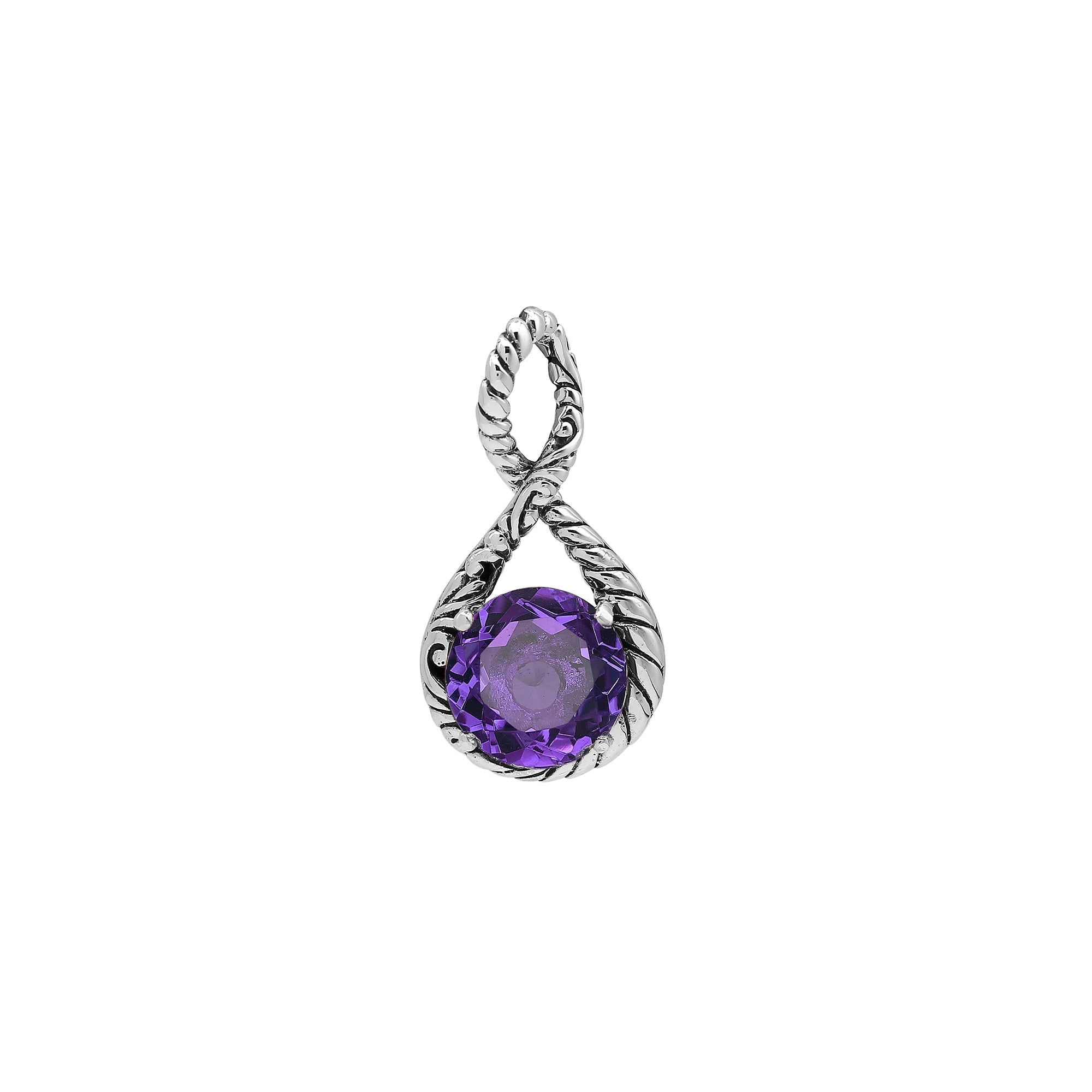 AP-8104-AM Sterling Silver Pendant With Amethyst Q.