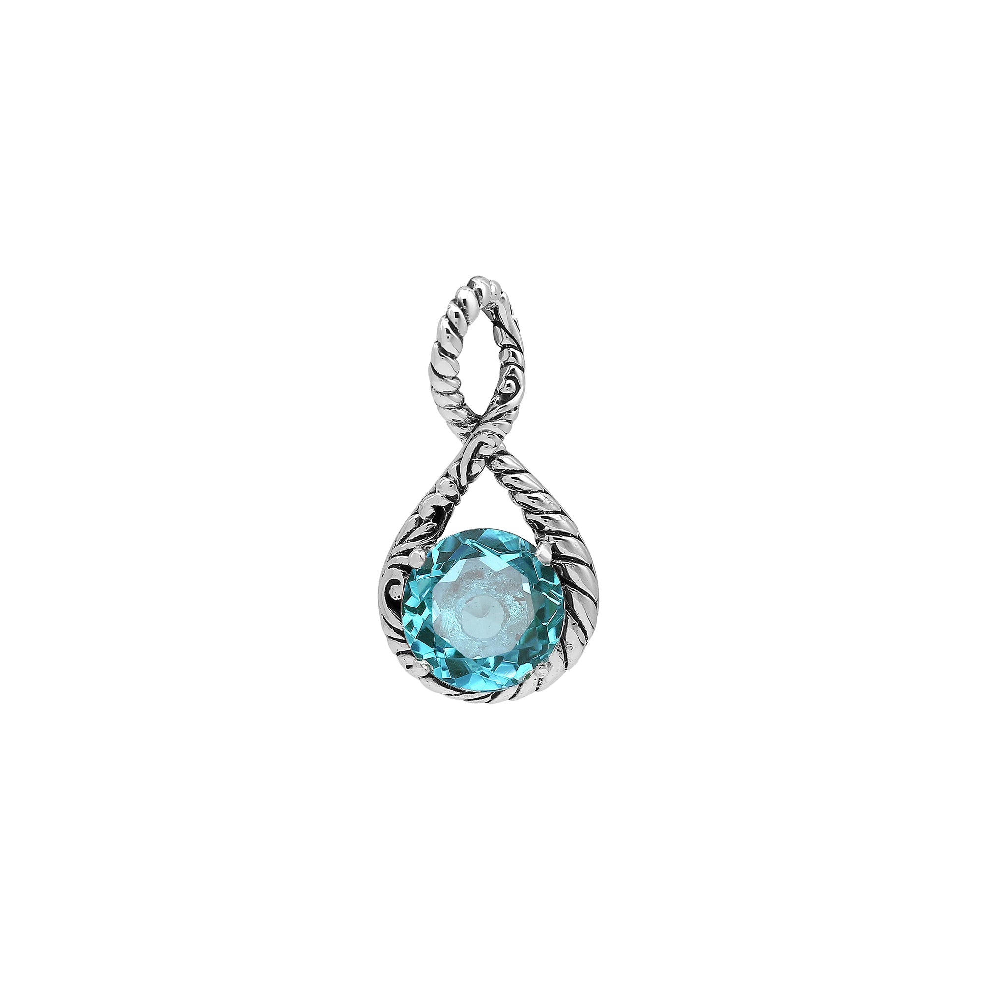 AP-8104-BT Sterling Silver Pendant With Blue Topaz Q.