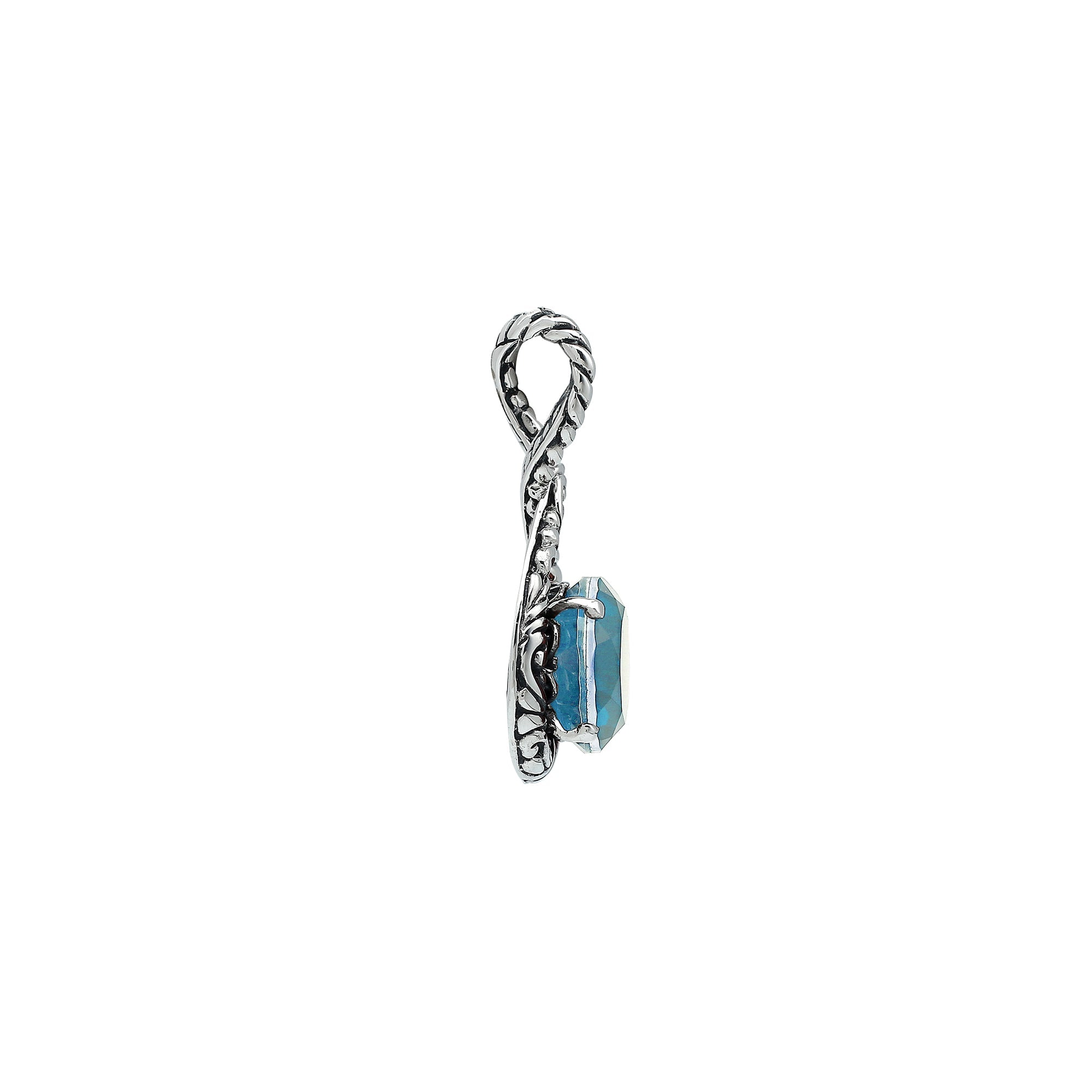 AP-8104-BT Sterling Silver Pendant With Blue Topaz Q.