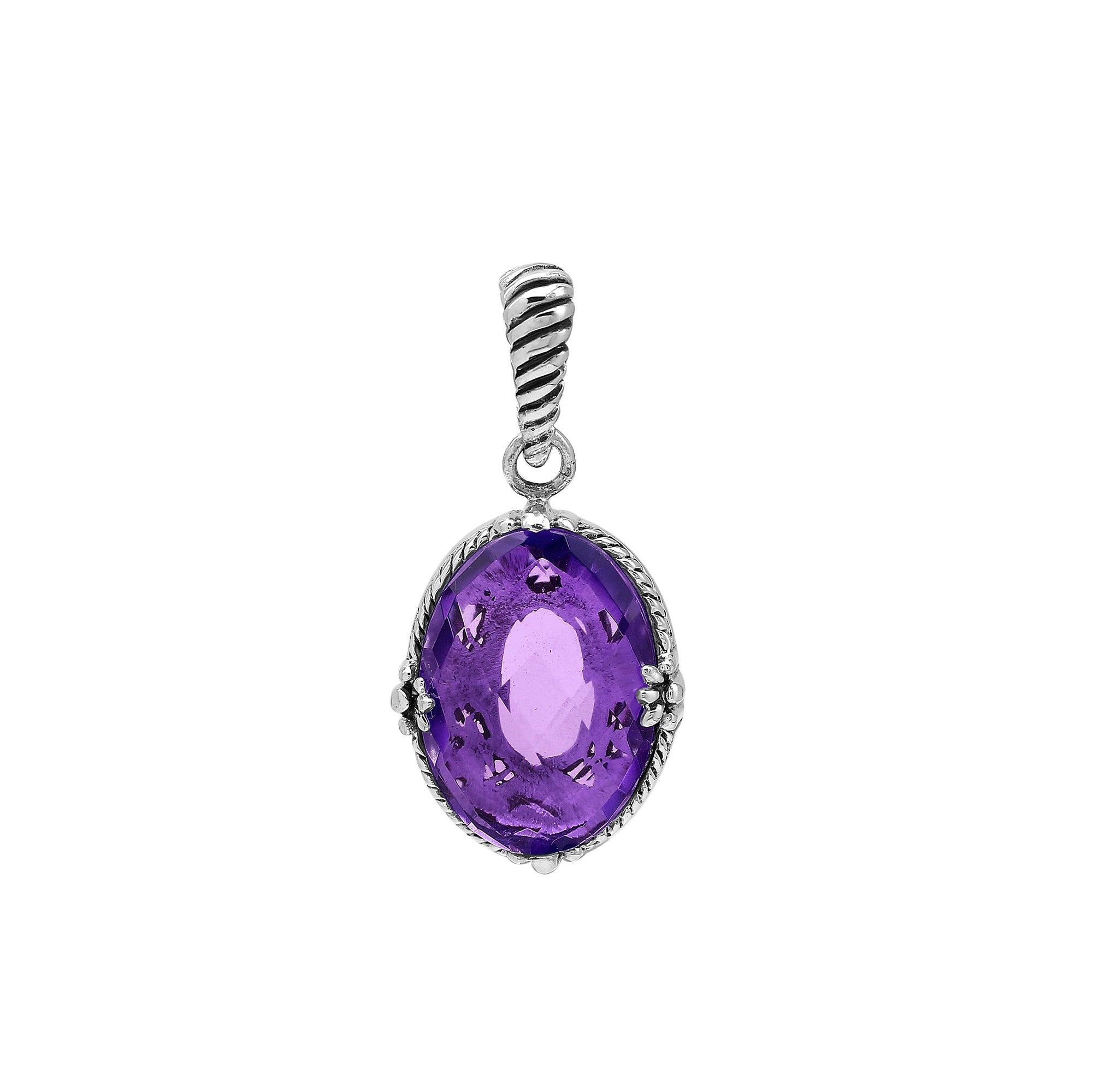 AP-8105-AM Sterling Silver Pendant With Amethyst Q.