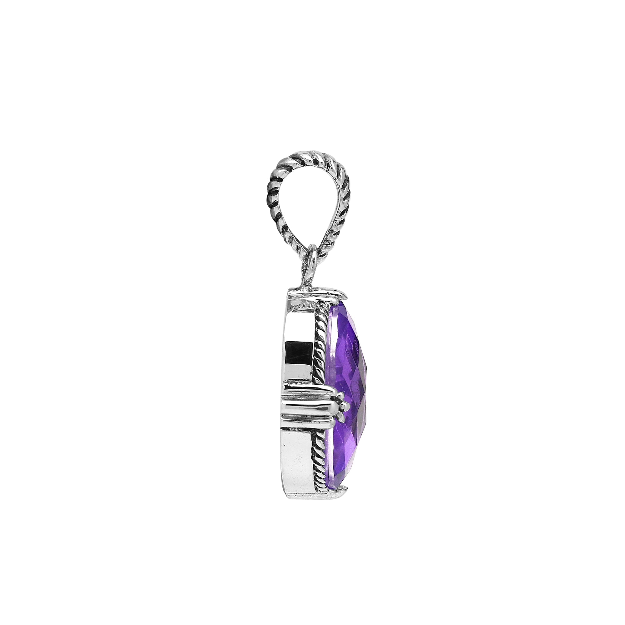 AP-8105-AM Sterling Silver Pendant With Amethyst Q.