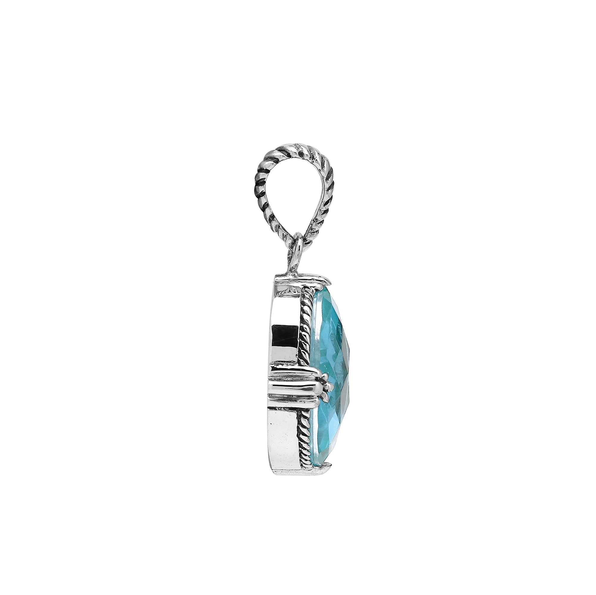 AP-8105-BT Sterling Silver Pendant With Blue Topaz Q.