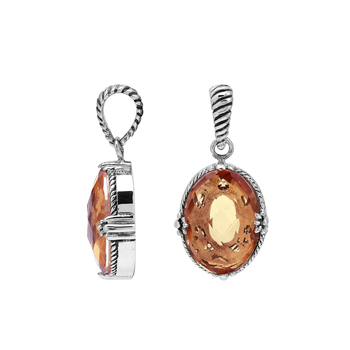 AP-8105-MO Sterling Silver Pendant With Morganite Q.