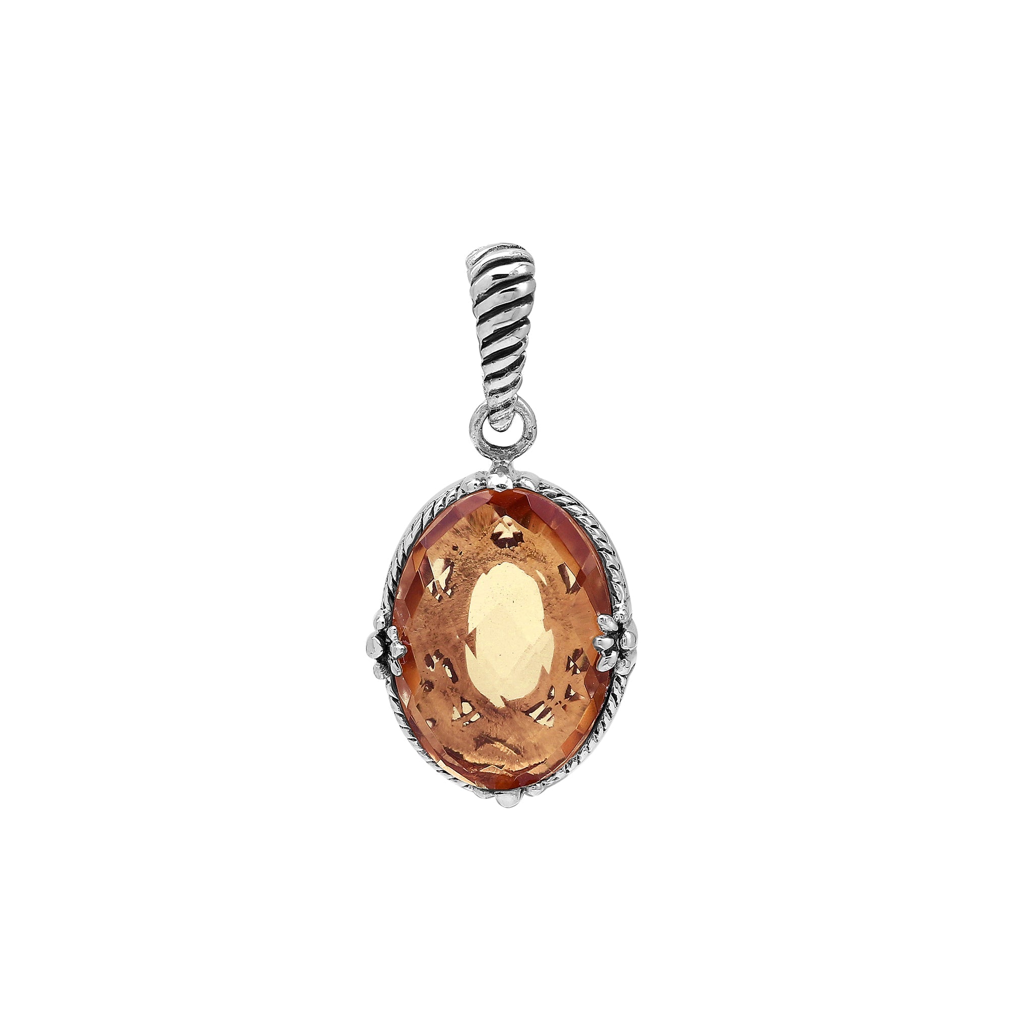 AP-8105-MO Sterling Silver Pendant With Morganite Q.
