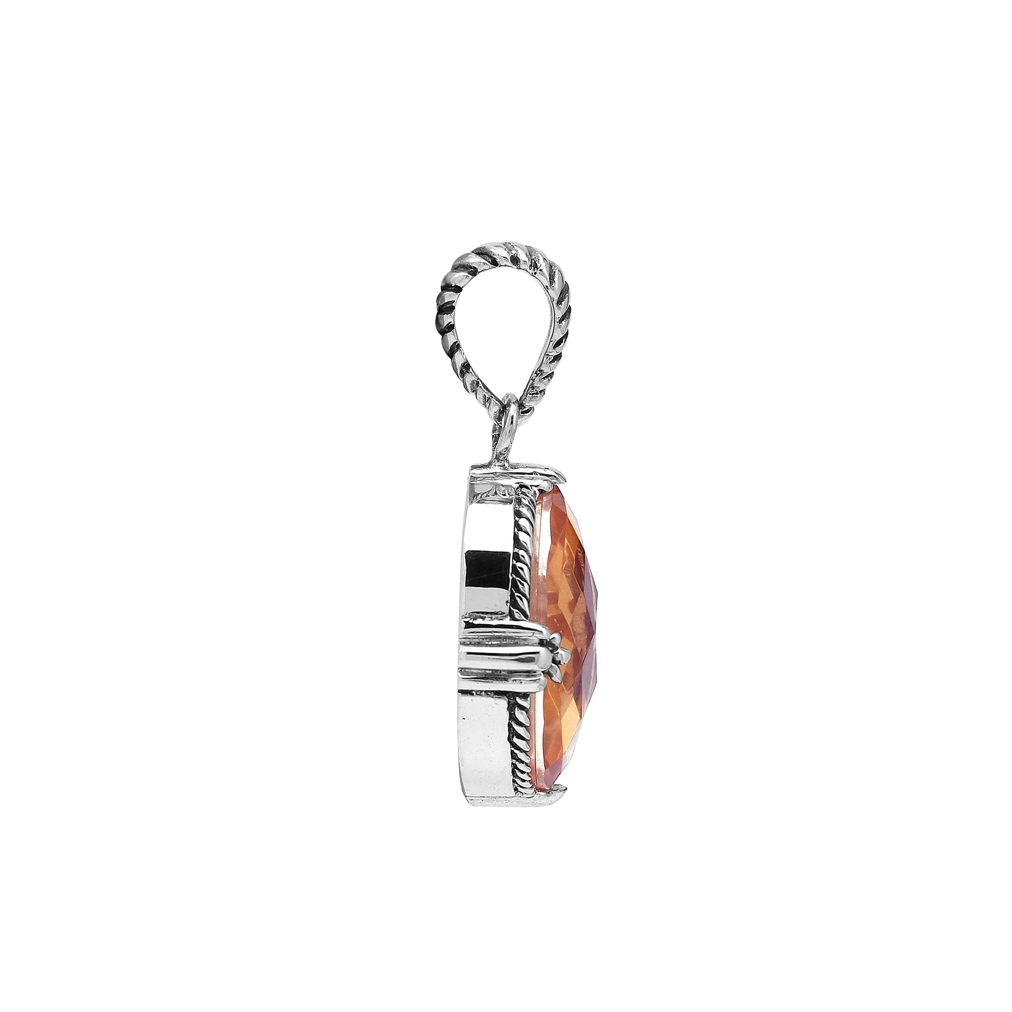 AP-8105-MO Sterling Silver Pendant With Morganite Q.