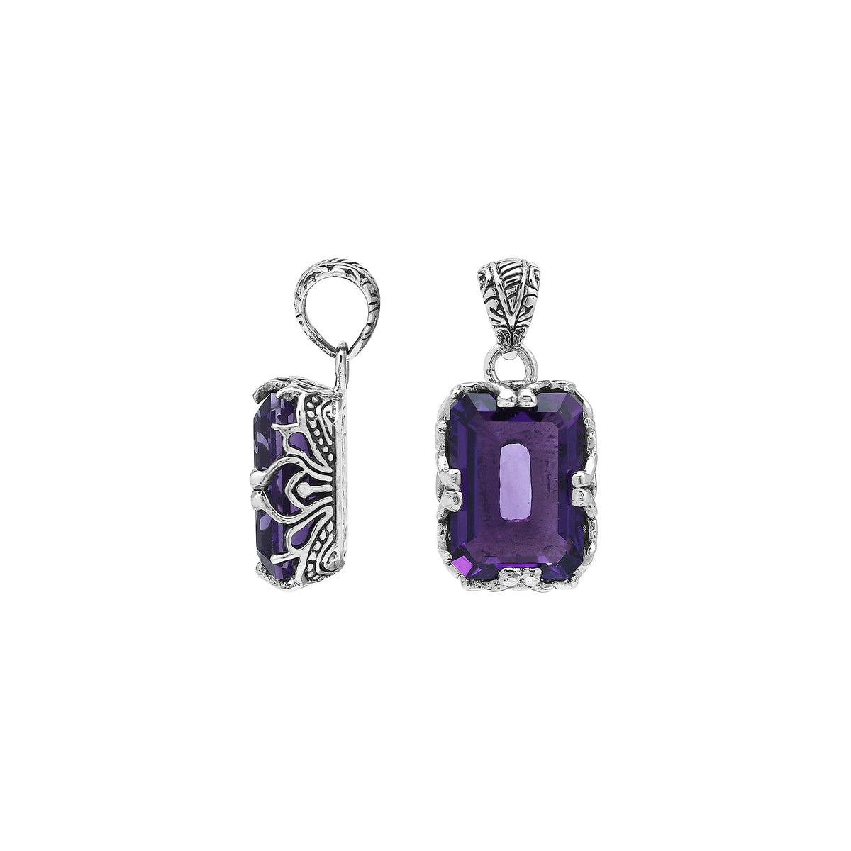 AP-8106-AM Sterling Silver Pendant With Amethyst Q.