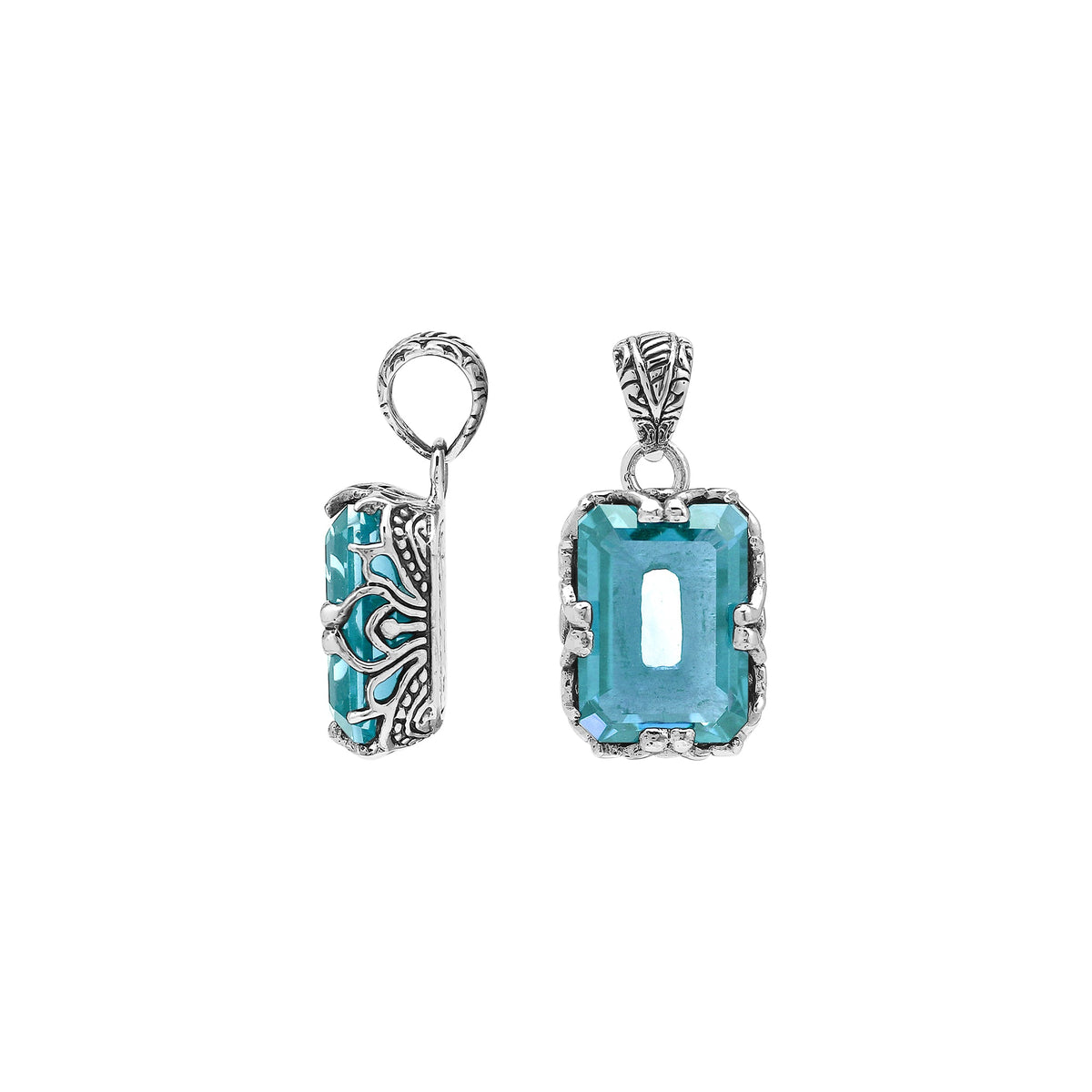 AP-8106-BT Sterling Silver Pendant With Blue Topaz Q.